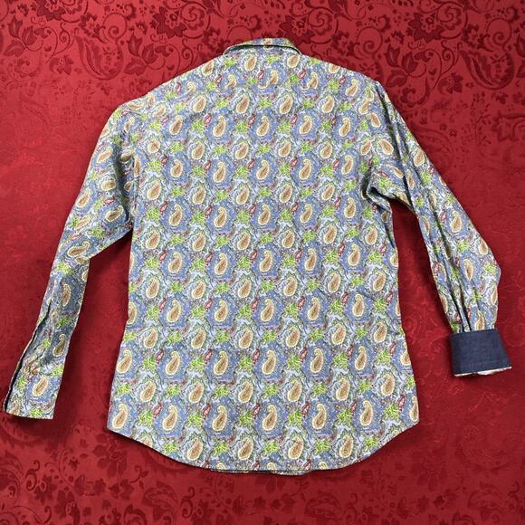 Cremieux Shirt Men Small Paisley Colorful Button Short Slv Flip Cuff NWT - Picture 7 of 10